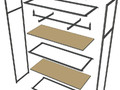 Стеллаж для одежды AС22120-12-Ч со стеклом (220х120х45)
