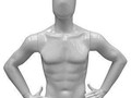 Торс мужской, укороченный, белый, безликий
